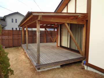 【諏訪市】Ｋ様邸 ウッドデッキ塗装工事 施工前
